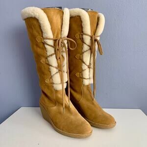 Michael Kors Camel Suede Niagra Boots Size 7 1/2